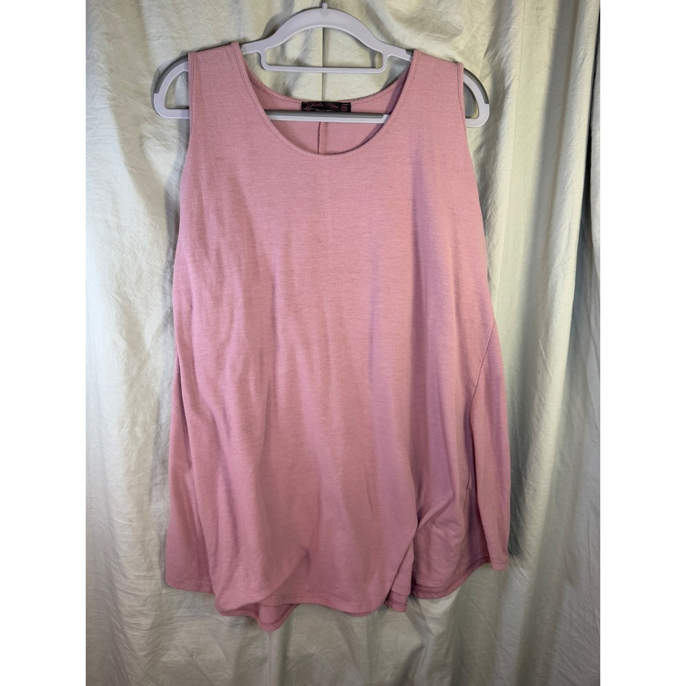 Shiela Rose Womens‎ XL Mauve Pink Sleeveless Scoop Neck Knit Tank Top Flowy